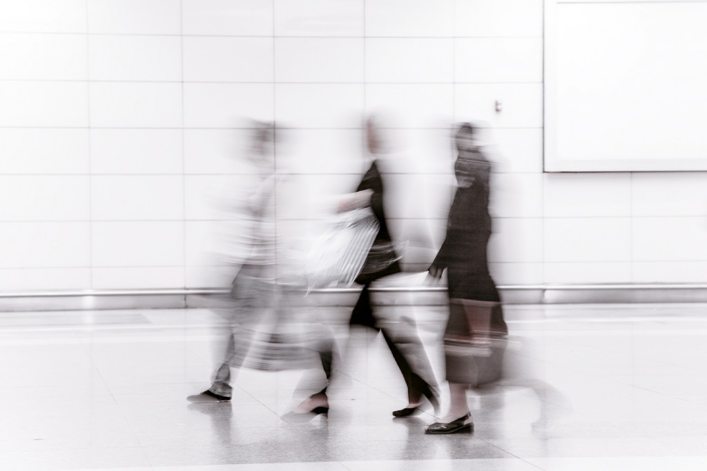 Abstract image of commuters.