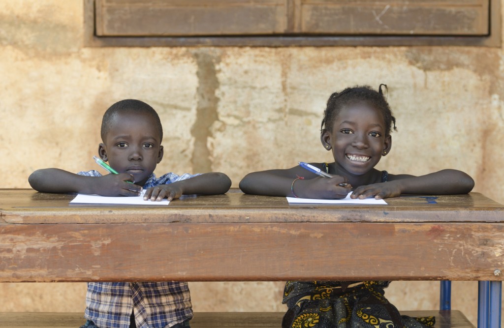 Couple of African School Kids
