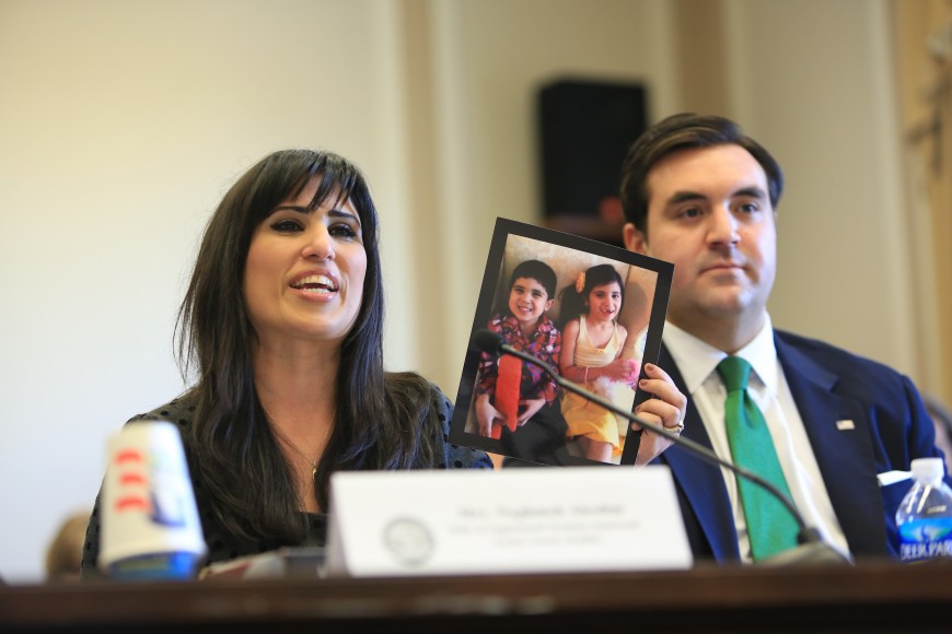 Naghmeh Abedini and Jordan Sekulow speak at the U.S. Tom Lantos Human Rights Commission, March 2013.