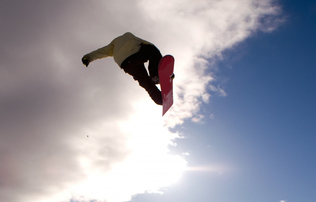 snow board jump