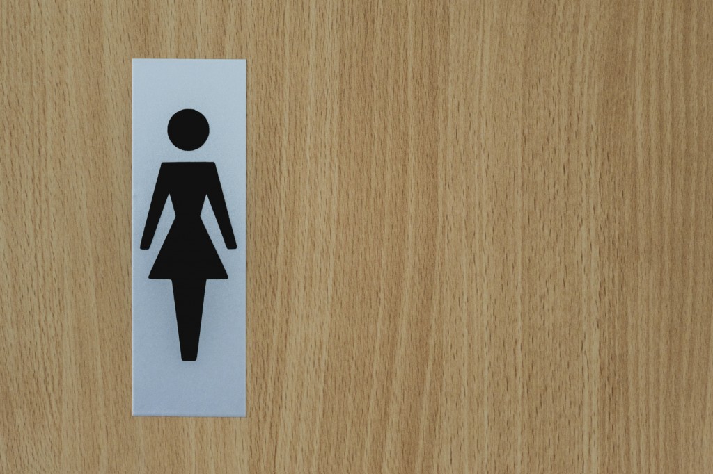 womans bathroom door sign
