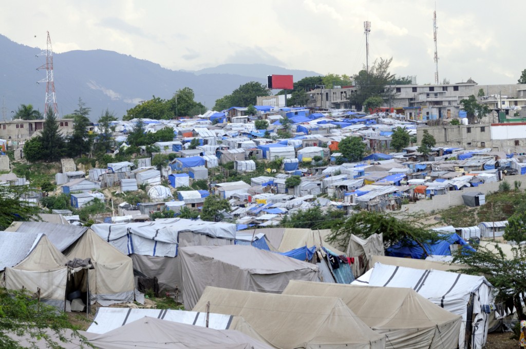 A tent city in Haiti.