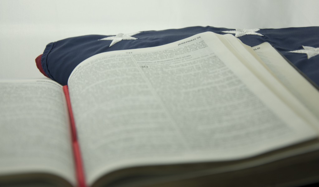 bible on the american flag