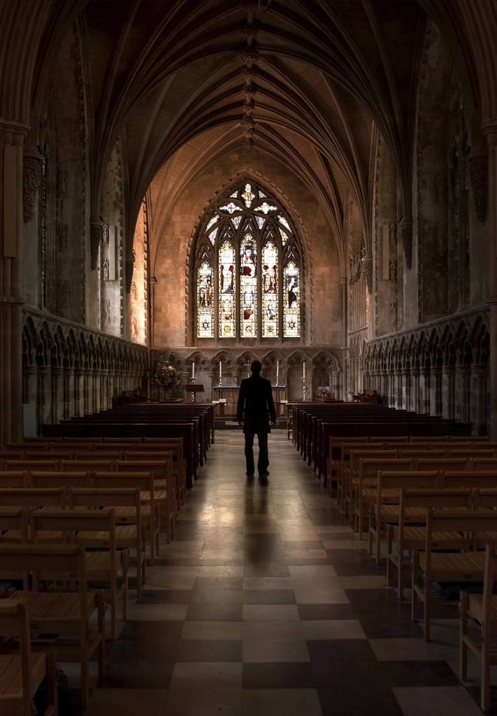 Man standing in a church