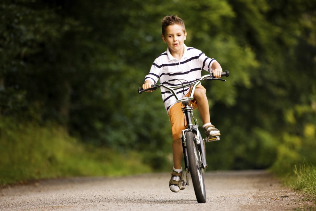 Kid riding a bike