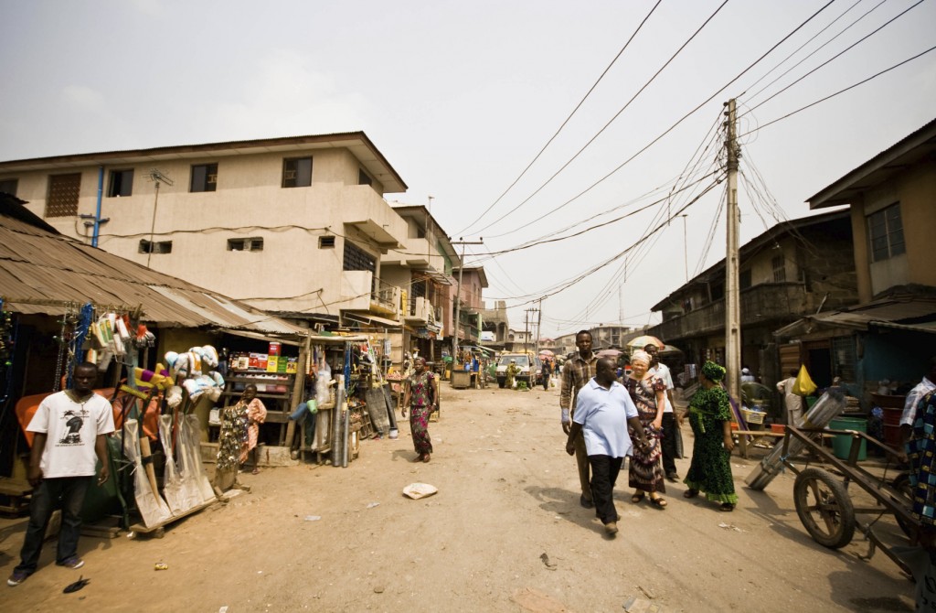Street scene near the market in Lagos