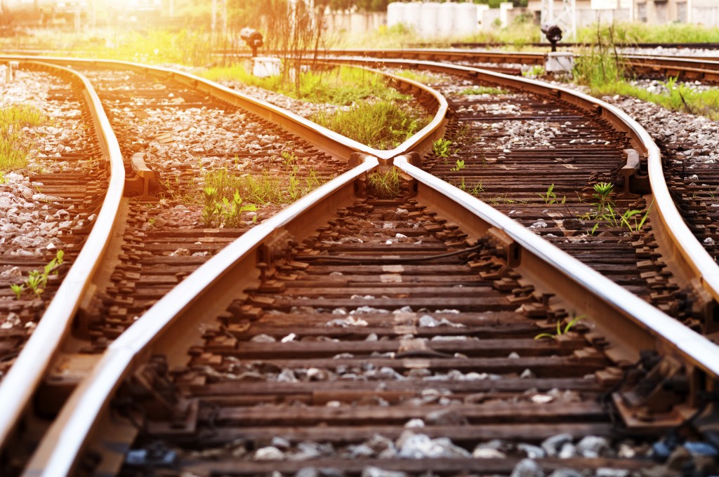 The way forward railway railroad tracks