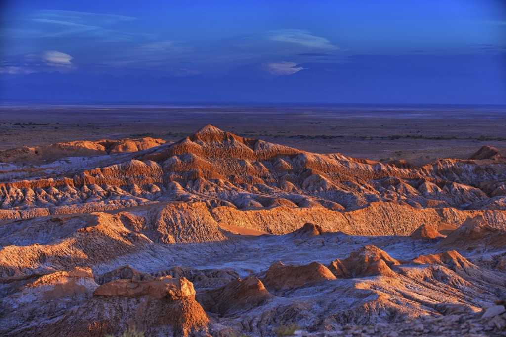 Barren landscape of the Moon valley, Atacama desert, Chile