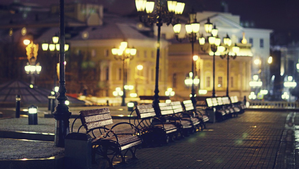 benches night city