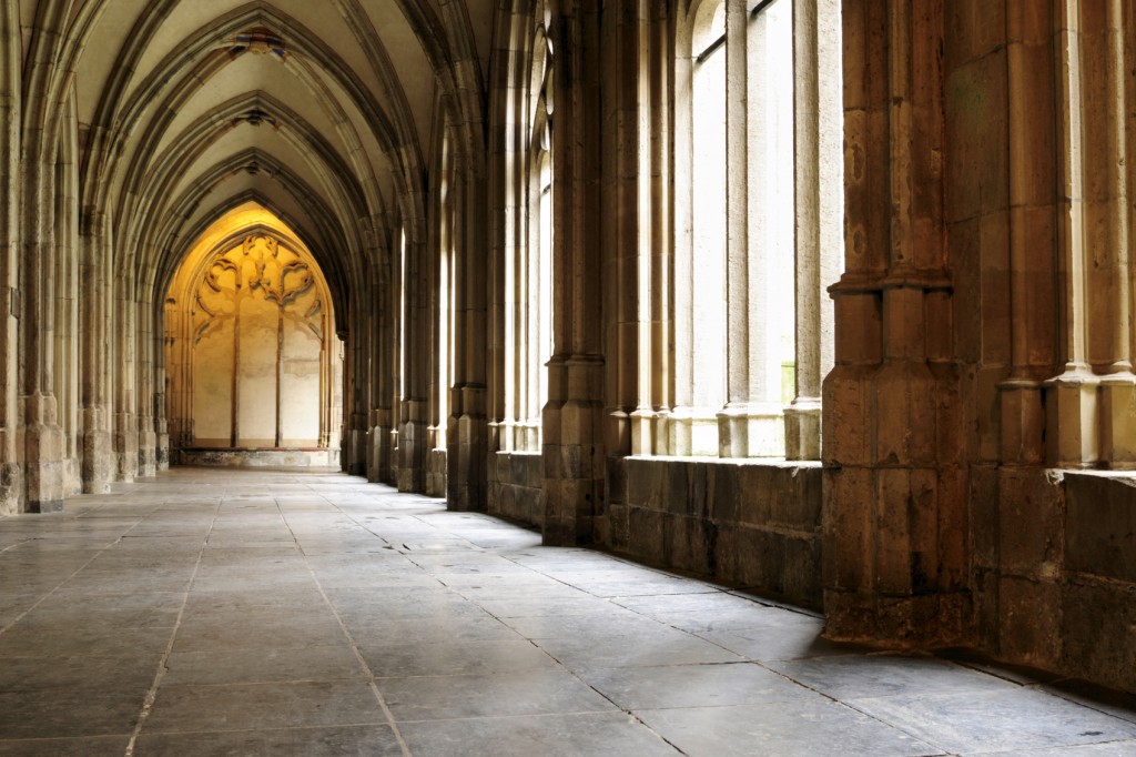 Medieval monastery corridor in Utrecht