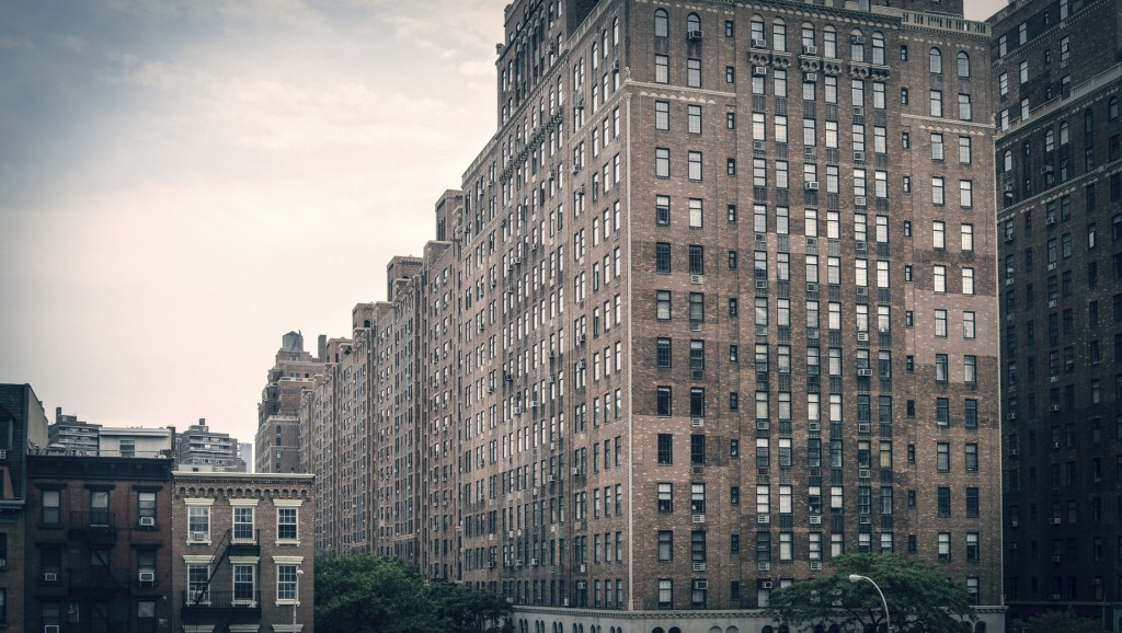 Brick building apartment blocks in New York City