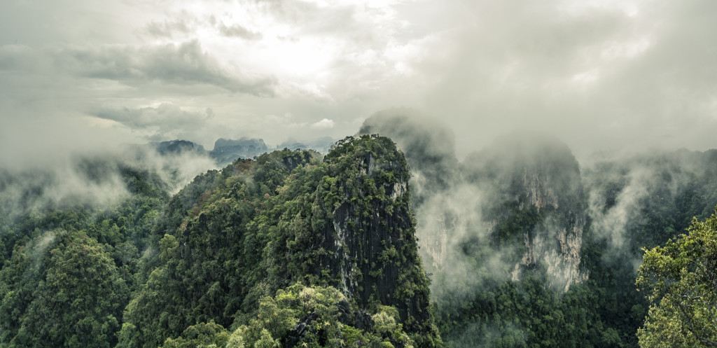 Mountainous Rain Forest Landscape Near Krabi In Thailand
