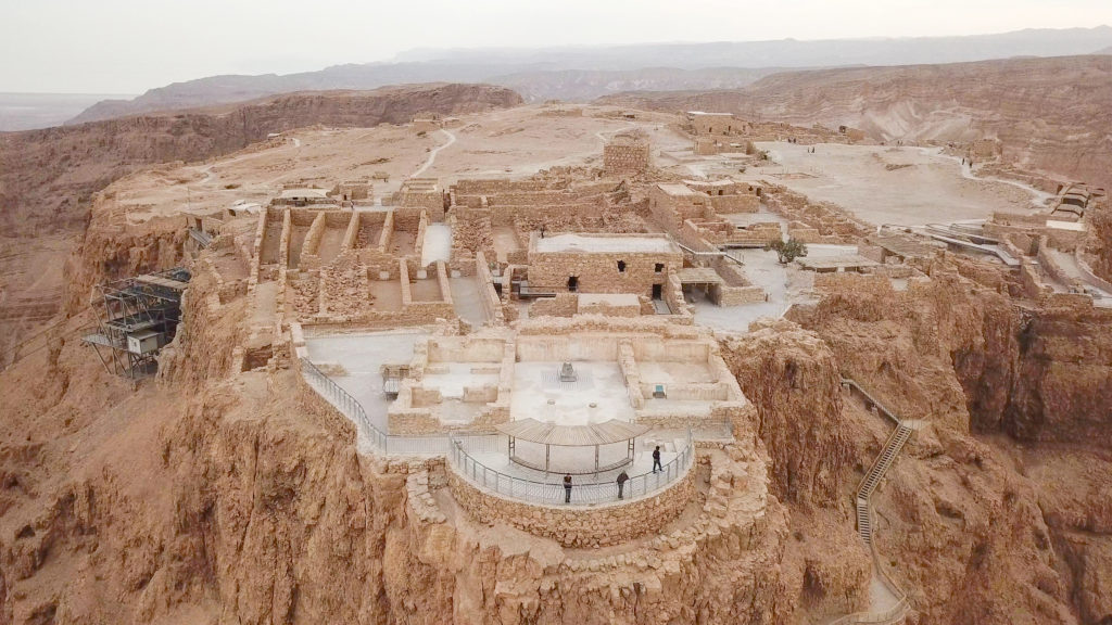 Masada - Aerial image of the ancient fortification in the Southern District of Israel