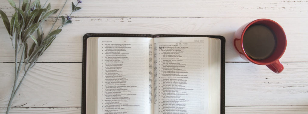 Bible Study on a White Wood Table