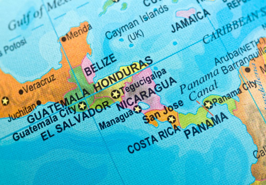 a map of Central America