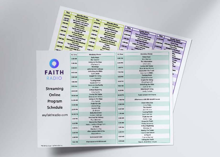 Faith Radio Program schedule